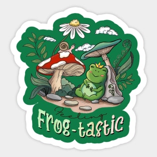 Frog-Tastic Adventure - Playful Frog Themed Design Sticker